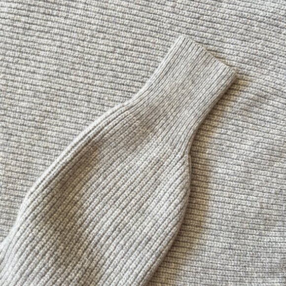 H&M Heather Grey Ribbed Mock-Neck Knit Sweater – XS, Wool, Fall, Winter - Picture 5 of 12